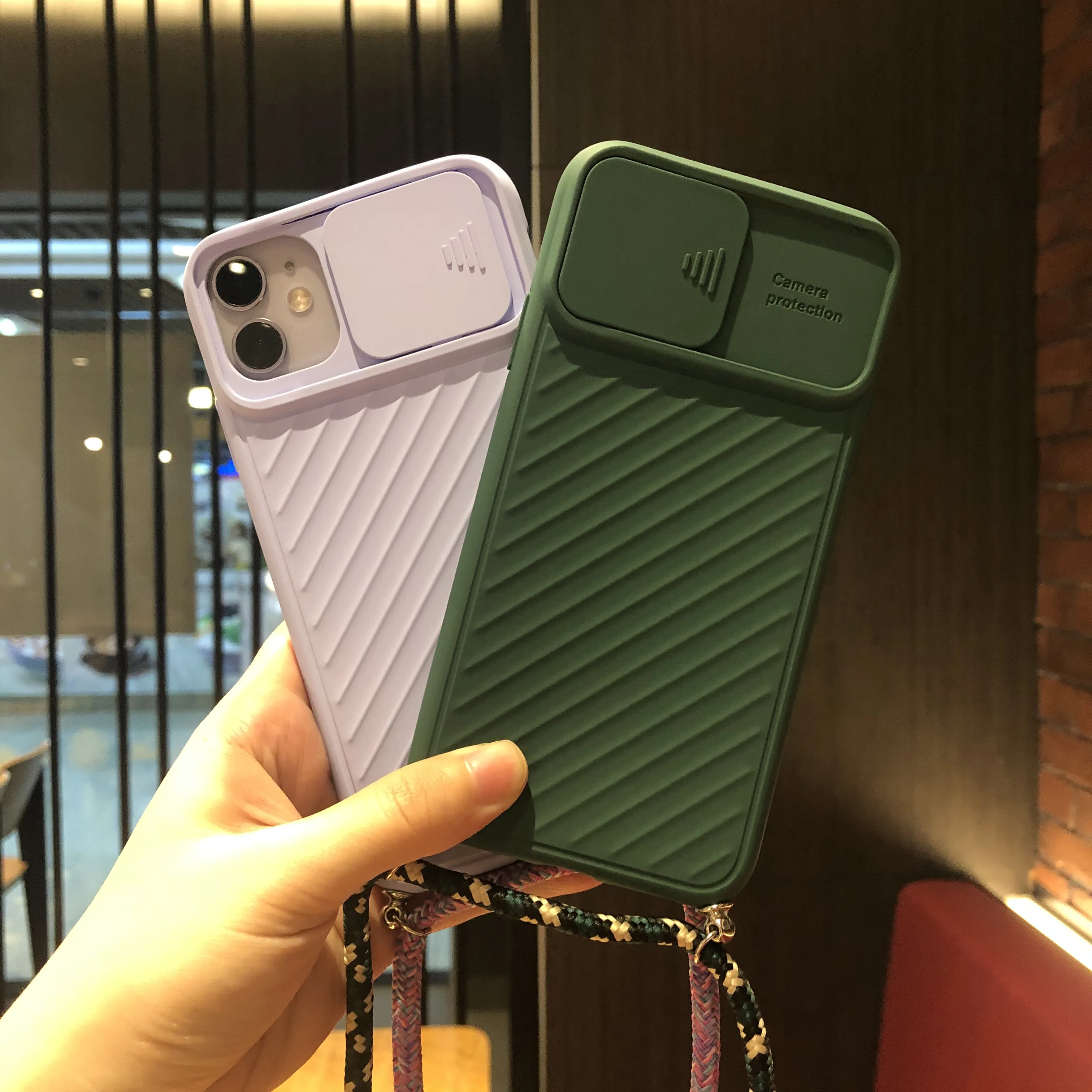 Slide Camera Protection Case for iPhone 11 Pro SE2 Xs Max Pinkycolor