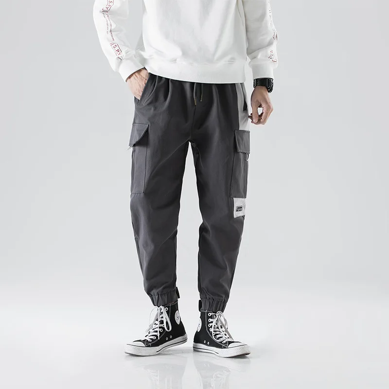 

Yi dao Vintage Spring New Style Students Trend Casual Pants Men's Loose-Fit Multi-pockets Bib Overall Mixed Colors Ankle Banded