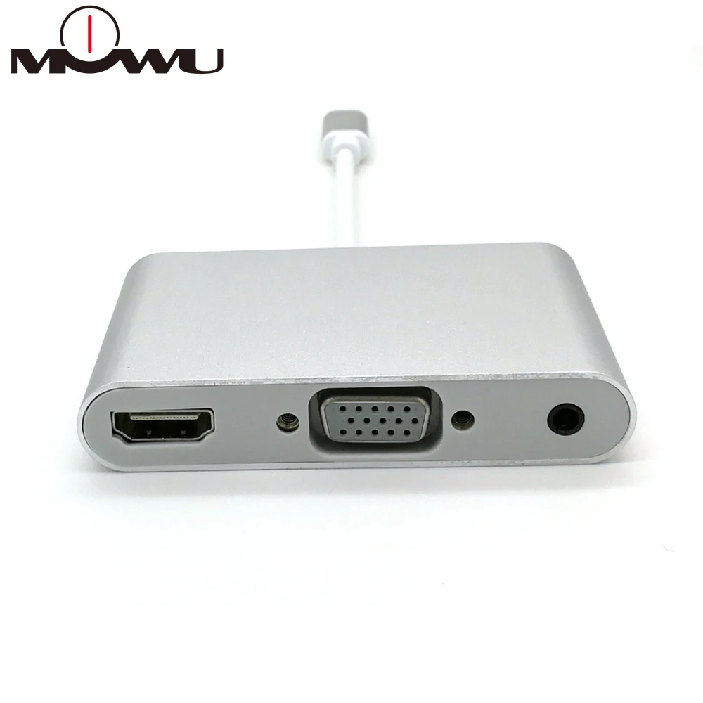 USB3.1 Тип C Thunderbolt 3 к HDMI VGA 3,5 мм аудио адаптер USB-C конвертер кабель для Macbook Chromebook samsung S8 9