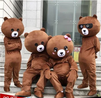 

2019 Brown Bear Mascot Costume Suits Cosplay Party Game Dress Outfits Clothing Cartoon Character Halloween Christmas Easter Gift