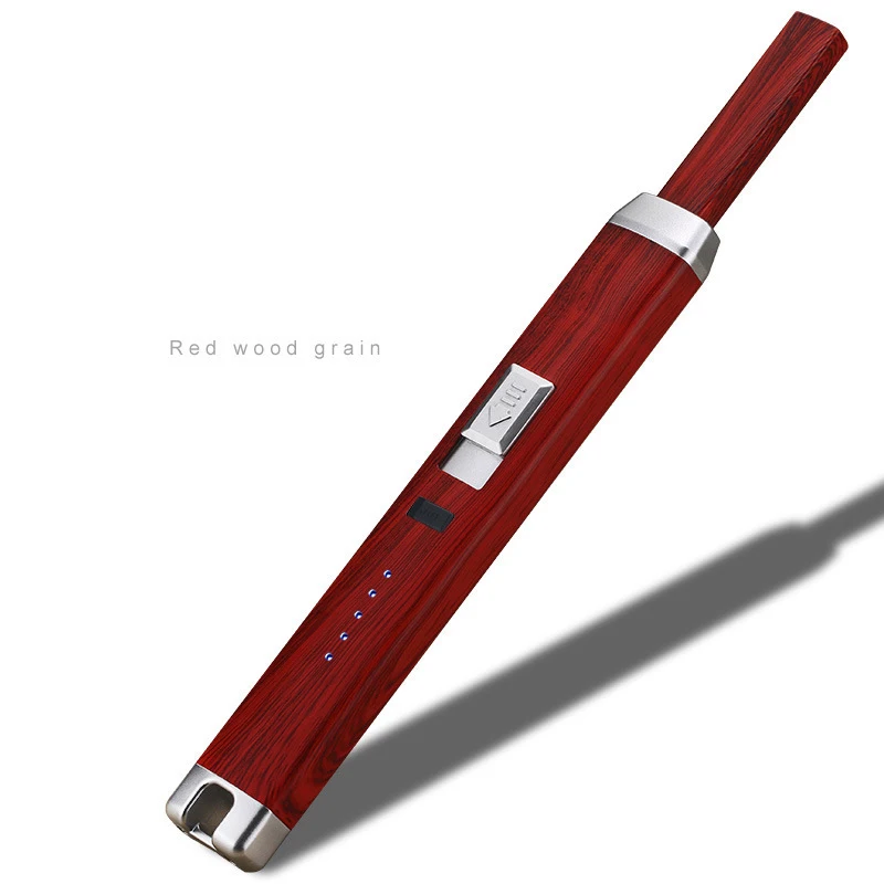 Junejour USB перезаряжаемые ветрозащитные, импульсные портативные электронные дуговые зажигалки для кухонных свечей кемпинга - Цвет: Red Tree