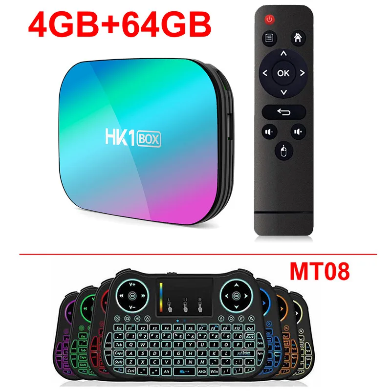 HK1 коробка 8K Smart tv BOX Android 9,0 Amlogic S905X3 4 Гб 128 Гб 5G Dual wifi 1000M Ethernet BT4.0 8K HDR H.265 телеприставка - Цвет: 4GB 64GB add MT08