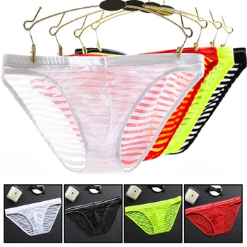

hot Men Sexy Briefs Adult Breathable Mesh Elastic Moisture Wicking Underwear Underpants 2020 Newest gay men underwear Briefs