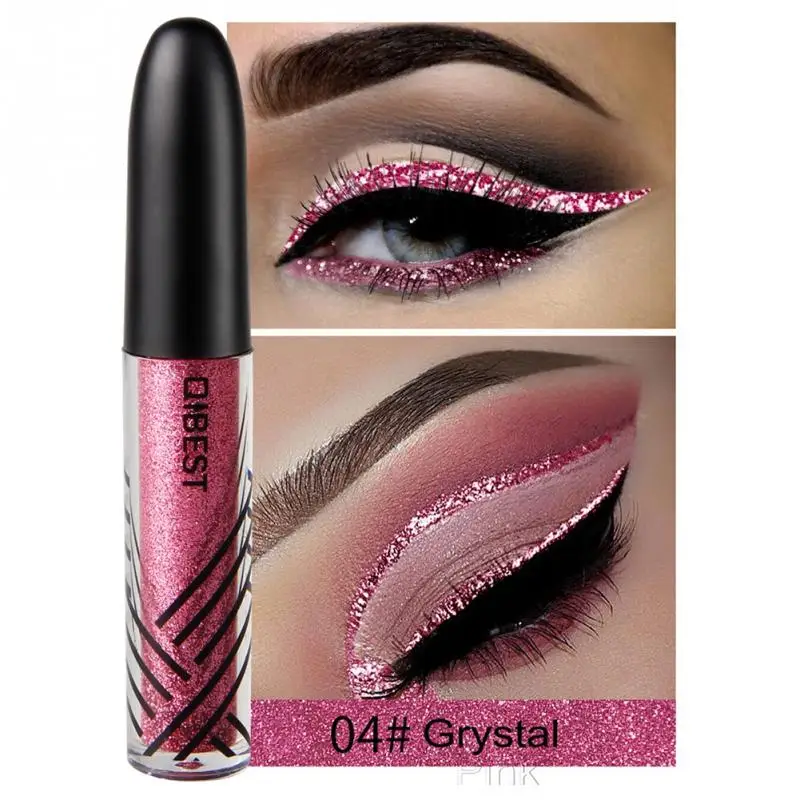 QIBEST 13 colors Liquid Glitter Eyeliner Waterproof Long Lasting Eyeshadow Shimmer Sparkling Makeup Diamond Eyeliner Cosmetic