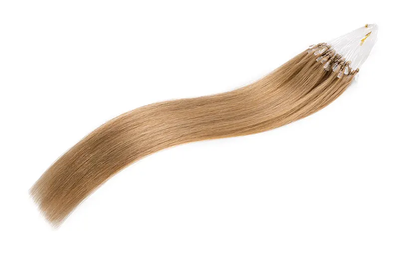 SEGO 1"-24" 100 шт. волосы для наращивания на микро кольцах, не Реми, волосы с микро-бусинами на петлях, натуральные человеческие волосы 0,5 г/локон#613 блонд
