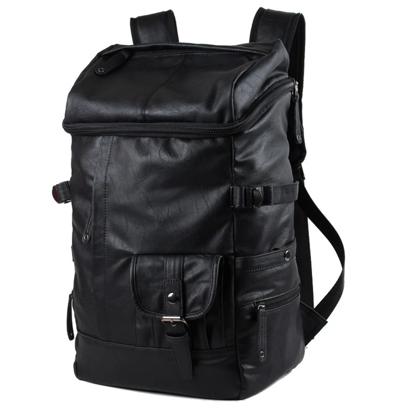 

Men's Large-Capacity Solid Black Backpack Men's Backpacks Casual Travel Bags Men's School Bags Laptop Backpacks