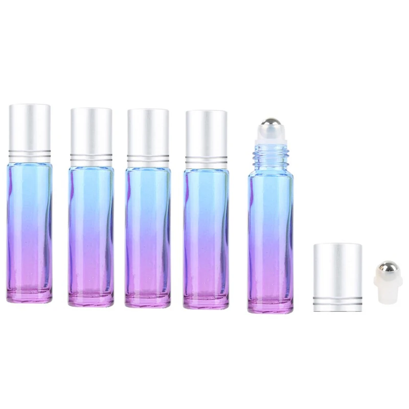 Gradient Ball Bottle 5Pcs 10Ml?Gradient Color Thick Glass Roll On Essential Oil Empty Parfum Bottles Roller Ball Travel Use Nece Gradient Ball Bottle 5Pcs 10Ml?Gradient Color Thick Glass Roll On Essential Oil Empty Parfum Bottles Roller Ball Travel Use Nece