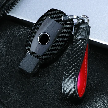 

Fashion Print Carbon Fiber Car key cover fobs shell case for Mercedes Benz W203 W204 W212 CLK C180 E200 AMG C E S Class CLS CLA