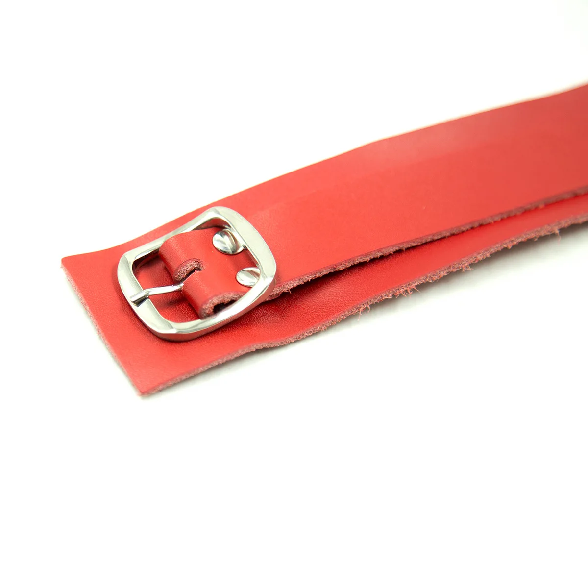 Genuine Leather Bdsm Bondage Collar With Metal Chain For Lover Role Play Erotic Posture Spreader,Sexy Leash For Slave Costume