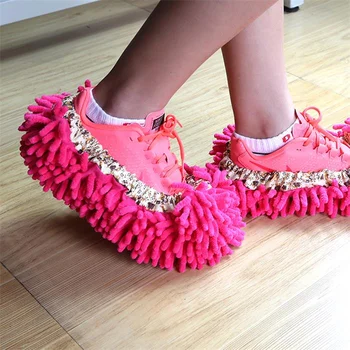 

2Pcs Dust Cleaner Grazing Slippers House Bathroom Floor Cleaning Mop Cleaner Slipper Lazy Shoes Cover Microfiber