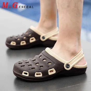 

Men's Summer Shoes Outdoor Beach Sandals Men Slip on Rubber Slippers Fashion Casual Clogs Man Shoes Platforms Garden Shoes C34