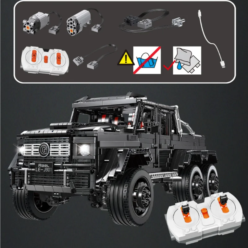 G63 статическая версия 1:8 строительный блок для моделирования автомобиля три моста 6 амортизация внедорожника головоломка Сборка строительный блок