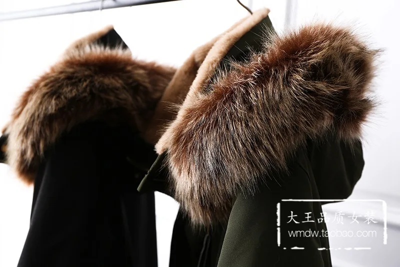

A Generation of Winter New Style Thick Warm Fur Collar Hooded Drawstring Waist Hugging Warm Cotton Coat Women's Entity