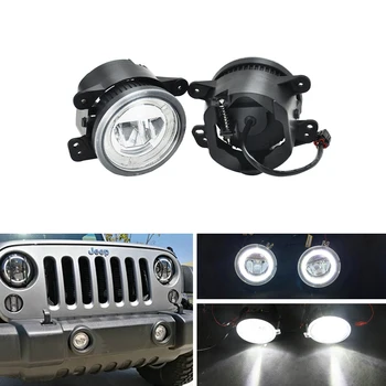 

Fits For Jeep Wrangler 2007-2017 Grand Cherokee For Dodge Charger For Chrysler 300 Front Led Fog Light Kits DRL Halo Ring