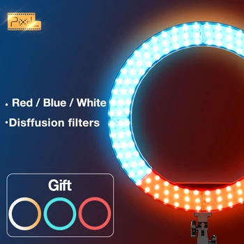 

Selfie RGB Dimmable Ring Lam with Tripod Selfie Light Ring Light Big Photography Ringlight with Stand for Cell Phone Studio