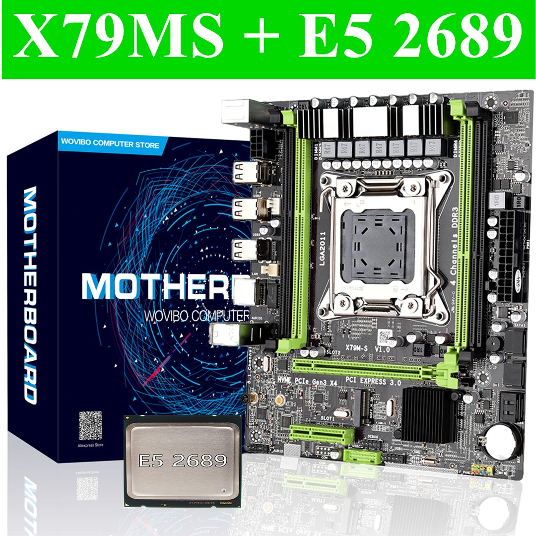 Материнская плата для настольного сервера X79 материнская LGA 2011 с разъемом E5 2689 Intel
