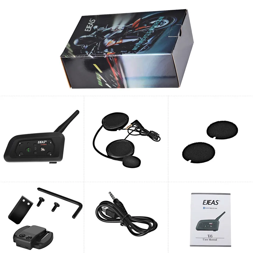 Vnetphone V6 Pro 850 мАч Bluetooth мотоциклетный коммуникатор Шлем Интерком мото гарнитура с