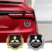 

2Pcs Metal Wheat Ears Stickers Car Window Body Door 3D Badge Decals For Mitsubishi ASX Lancer Pajero Outlander L200 EVO EX