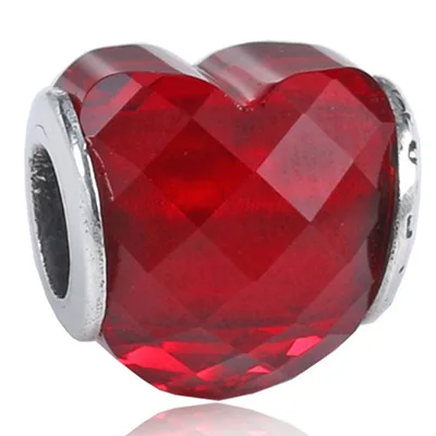 Fit PANDORA браслет Шарм DIY бусины для изготовления ювелирных изделий поцелуй больше Шарм Красный CZ 925 серебряные ювелирные изделия подарок на день Святого Валентина