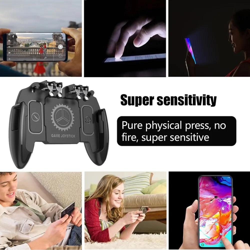 M10 Six Finger PUBG Mobile Game Controller Gamepad Trigger Aim Button L1 R1 Joystick