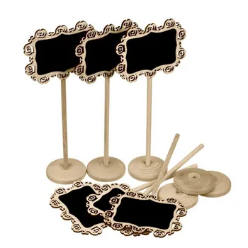 

10pcs/set Romantic Wood Mini Blackboard With Stand Base Wooden Place Card Holder Signs Memo Table Number For Wedding Party CM