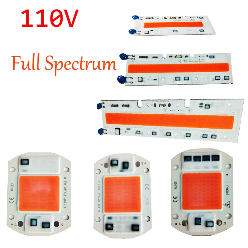 20W~70W Smart IC High Power Bead Full Spectrum Panel Integrated Bulb Grow Lights 110V LED Chip COB Floodlight |
