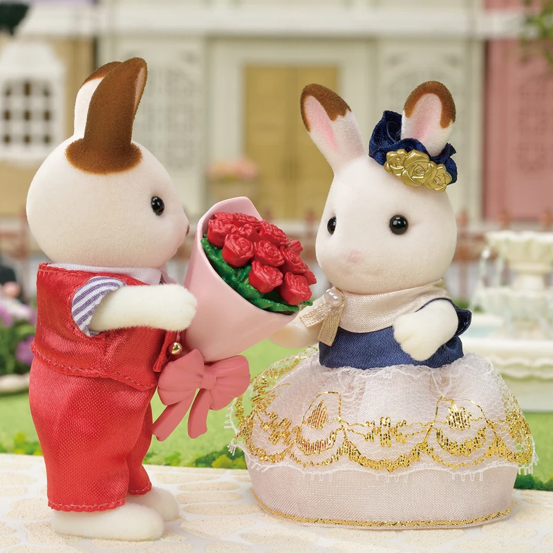 S01 Sylvanian Families кукольный домик пушистый город серия милые пары набор из 2 предметов кролик фигурка кукла подарок для девочки