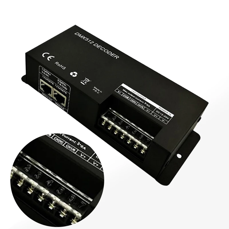 IG-3Ch Dc12-24V Rgbw Dmx 512 декодер светодиодный контроллер, Rgb Led Dmx512 декодер 3 канала X8A для светодиодных лент светильник