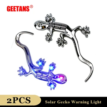 

2020 new Gecko 3d warning light ABS Car LED Alarm Lights Simulate Imitation Fake Solar Security System Warning Flash Universal