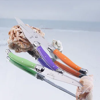 

6/8pcs Stainless steel Dinner Knives Set Rainbow Handle Steak Knives set Cutlery Flatware set Kitchen Tool Free shipping
