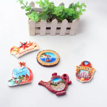 

3D Fridge Magnets FOR MILANO AND MIAMI ANG ARARAT ANG BEIJING Travel Souvenir Refrigerator Magnetic Sticker Craft Home Decor