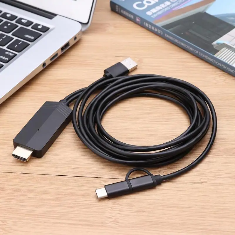 Micro USB/type-C-HDMI кабель высококачественный прочный простой удобный Mirascreen HDMI кабель LD24 конвертер сплиттер
