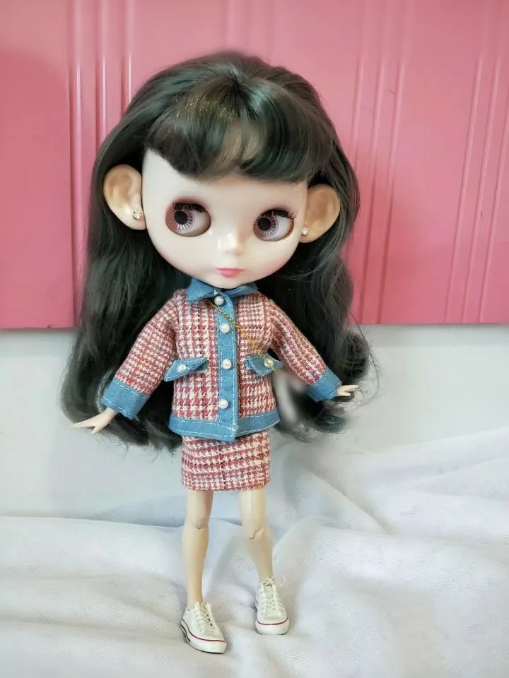 Blyth клетчатая ветровка Blyth пальто 1/6 кукла клетчатая юбка Одежда для кукол(Fit blyth, Ледяной, ММК, озон, лат, JerryB. BJD, 1/6 кукла