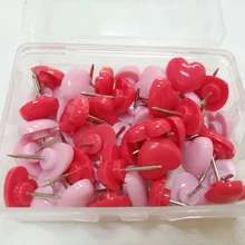 Форма сердца 50 шт. пластиковая качественная пробковая доска безопасные цветные нажимные шпильки thumtack офисные школьные аксессуары Принадлежности