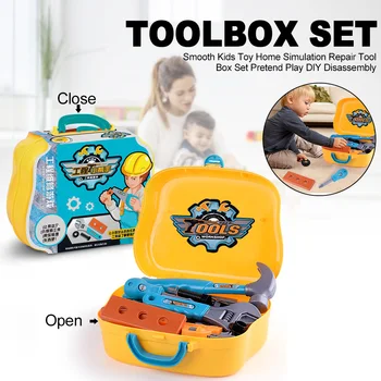 

Home Kids Toy Disassembly Screwdriver Pretend Play Suitcase Smooth Gift Educational DIY Tool Box Set Cartoon Simulation Repair