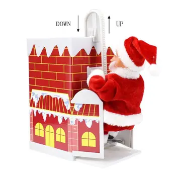 

Funny Chimney Climbing Santa Claus Dolls With Music Electric Toys Christmas Gift High Quality and Brand New