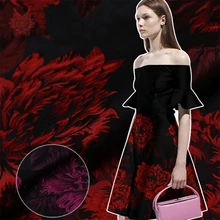 Испания цветочный принт элегантный красный фиолетовый 168*70 см жаккардовая позиционная парча ткань для Пышная юбка пальто tela de brocado SP5938