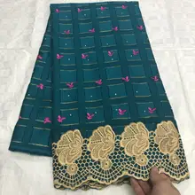 Торговля африканская швейцарская вуаль кружевная ткань с камнями белая нигерийская кружевная ткань из Дубая для свадьбы 5 ярдов/партия