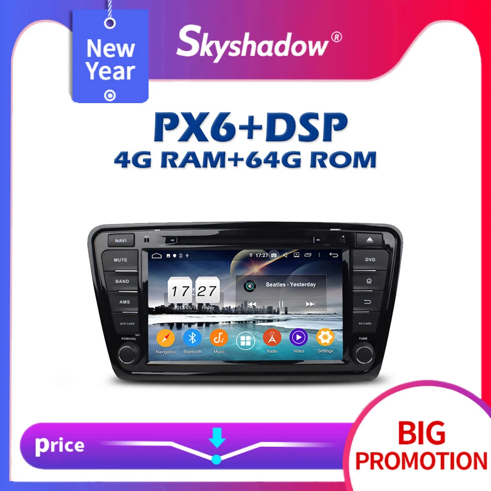 Автомобильный DVD-плеер 720P PX6 DSP IPS AHD Android 10 4G + 64 Гб Bluetooth 5 Wifi GPS TV RDS автомобильное