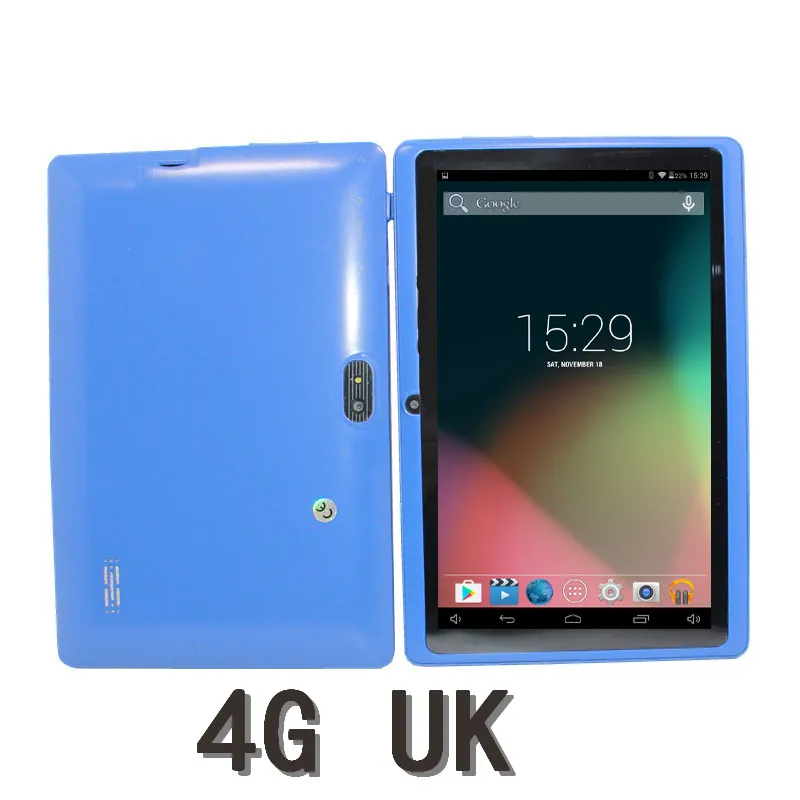 Blue 4G UK 7 дюймов планшетный ПК Allwinner A33 4 ядра 4G Телефонный звонок Google Рынок gps, Wi-Fi, FM, Bluetooth, Wi-Fi, Планшеты - Цвет: Blue 4G UK