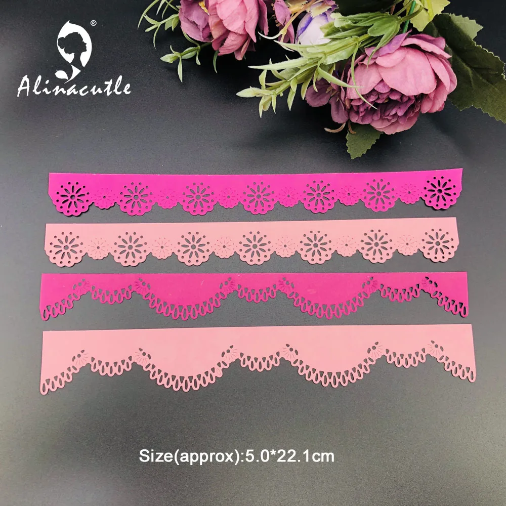 Alinacutle Slimline Metal Cutting Dies Cut 2pc Lace Vintage Border Edge Scrapbooking Paper Craft Handmade Album Card Punch Art | Дом и сад