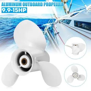 

63V-45943-00-EL Marine Boat Outboard Propeller 9 1/4 x 11 Aluminum Alloy for Yamaha/Mariner 9.9-15HP Outboards Accessory 3 Blade