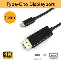 USB3.1 USBC TypeC в DP кабель DisplayPort Мужской HDMI 4k 1080p конвертер адаптер Swither для ПК Дисплей проектор для ноутбука 1,8 м