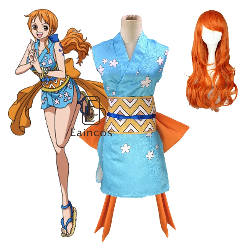 Anime One Piece Nami Yukata Wano Country Cosplay Costume Women Girls Kimono For Halloween Customize Costumes Aliexpress