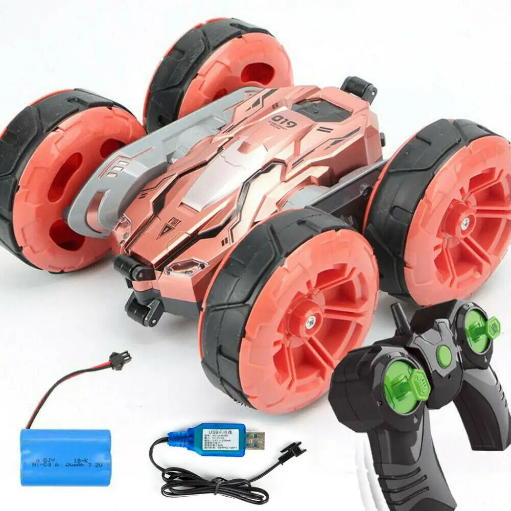 02 2,4 GHz RC автомобиль трюк автомобиль 4WD монстр грузовик двухсторонний вращающийся - Цвет: 02