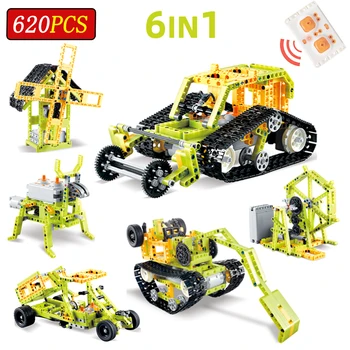 

6in1 RC Farm Vehicles Car Model Building Blocks Technic Engineering Car Bricks Remote Control Educational Learning Toys for kids