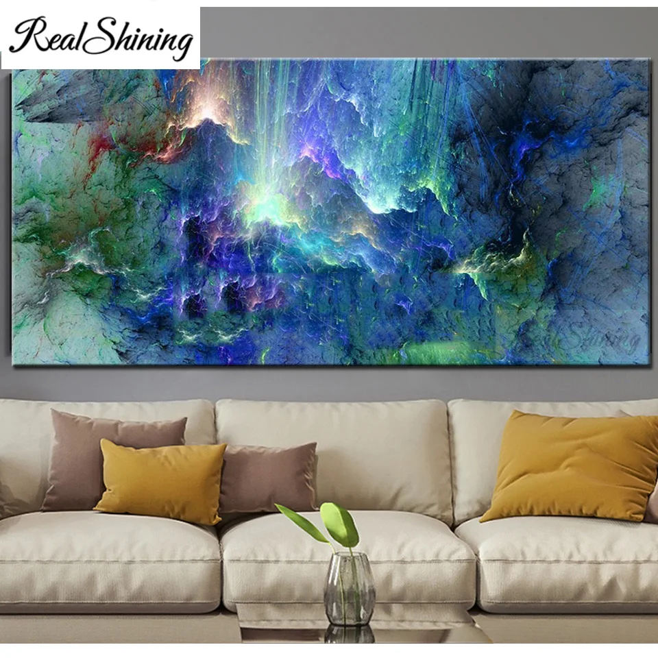 blue Abstract Cloud Landscape diamond painting full square round Diamond Embroidery Mosaic 3d puzzle wall Painting specials F483 | Дом и сад