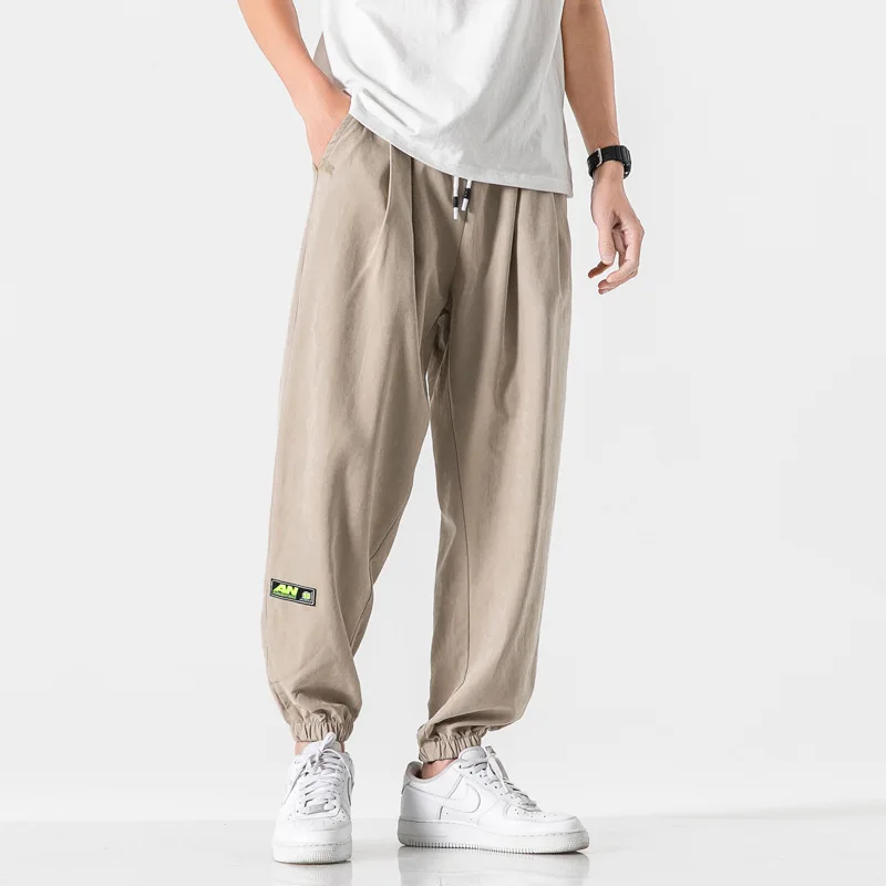 2022 Spring and Autumn New Suede Men's Casual Pants Drawstring Nine-point Drawstring Pants Men's Loose Sweatpants fruit of the loom sweatpants Sweatpants