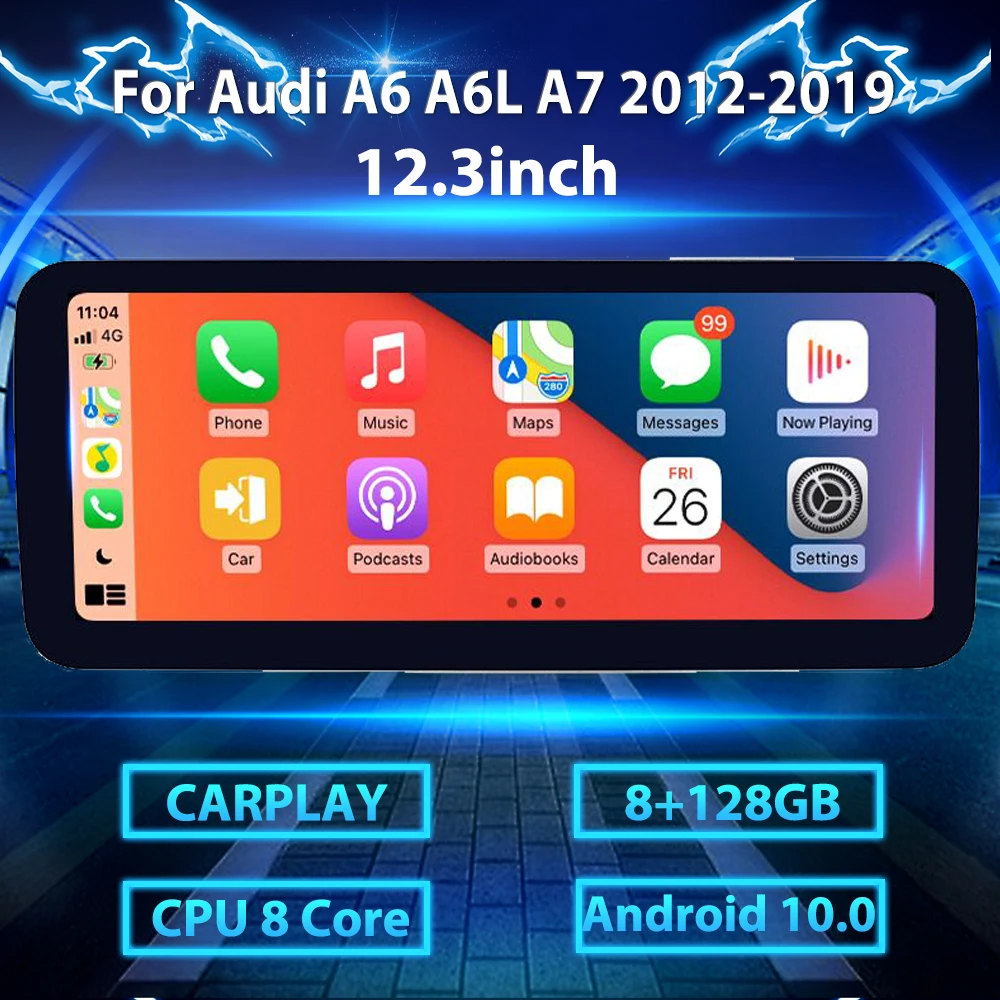 

2din 12.3inch Android car radio GPS navigation player For Audi A6 A6L A7 2012-2019 auto audio stereo DVD multimedia receiver