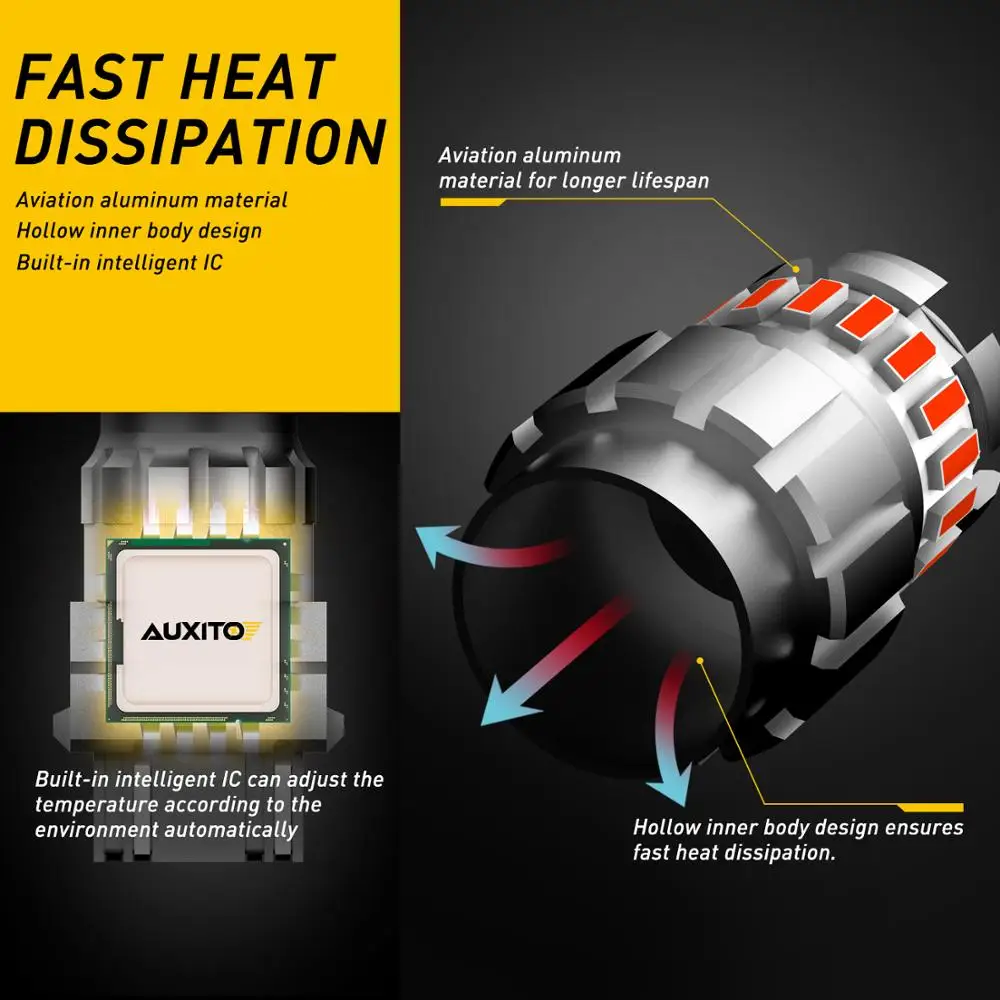 AUXITO 2x светодиодный стробоскоп вспышка единый светильник T20 W21W светодиодный W21/5 Вт светодиодный WY21W 7440 7443 светодиодный лампы T25 3157 3156 p27/7 Вт автомобильный тормозной фонарь светильник